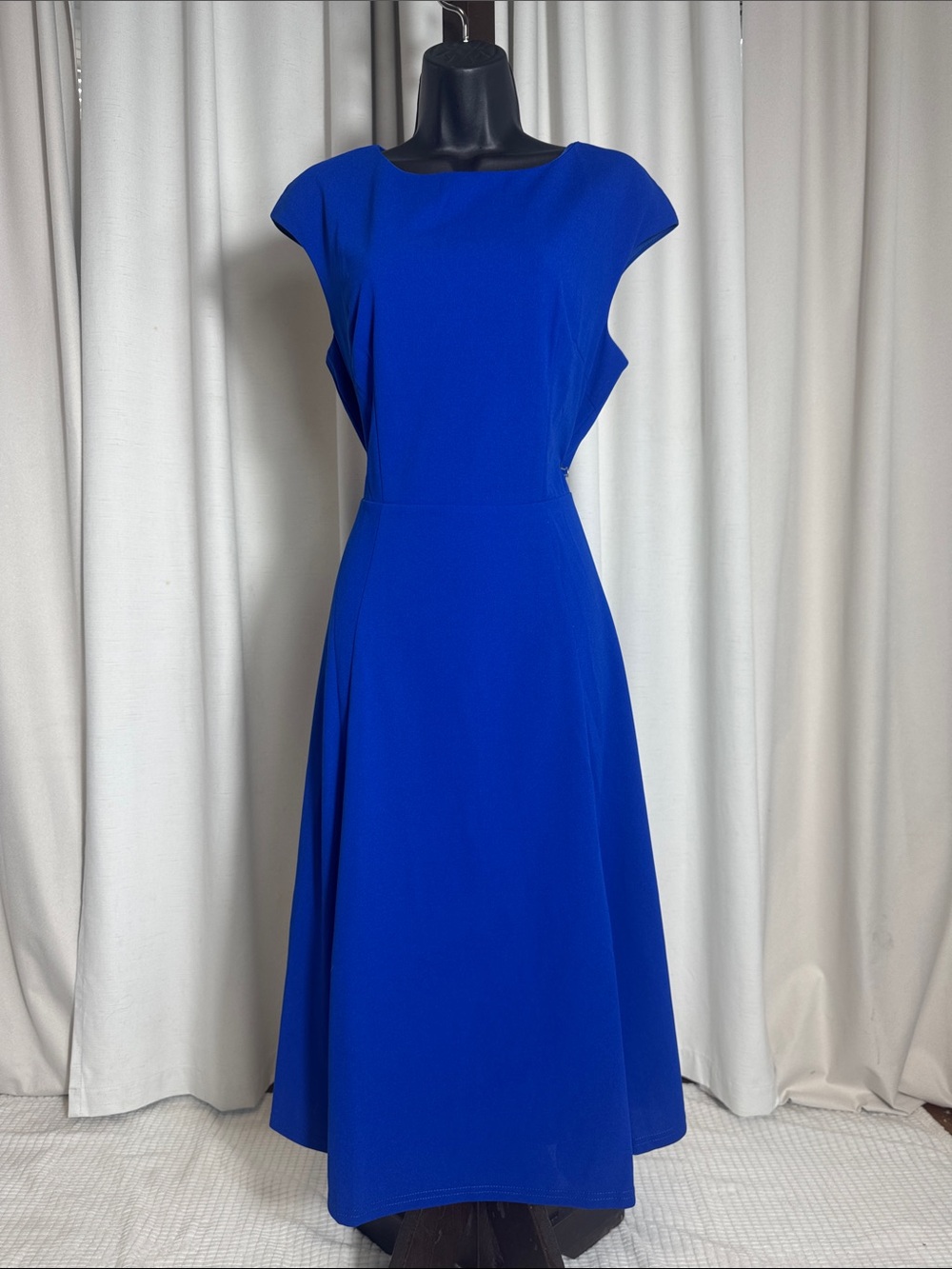 DRESSTELLS Royal Blue Midi Dress L - Picture 3 of 10
